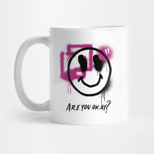 Smile face “Are you okay”? Grunge aesthetic Mug